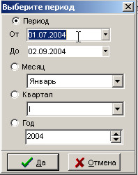 Вибір періоду часу для звіту