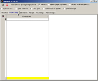Перегляд штрих-кодів у поточних залишках