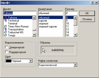 Встановлення шрифту